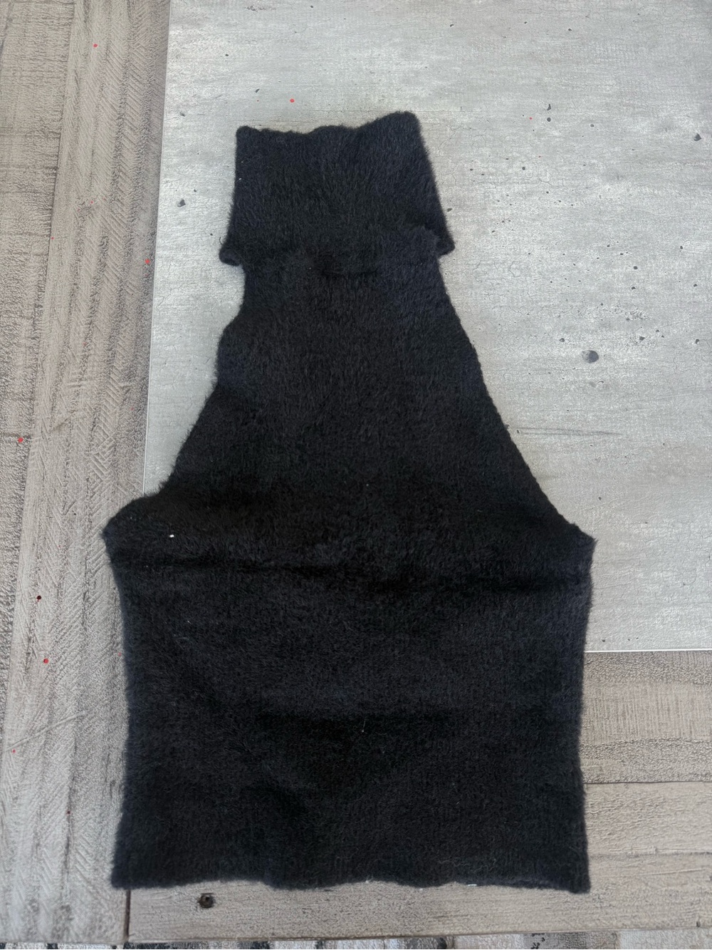silence + noise Black Fuzzy Sleeveless Turtleneck Top